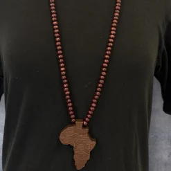Houten kralen ketting / halsketting / hanger - Afrikaans continent - Donker bruin