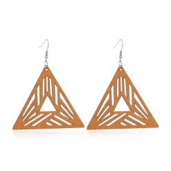 Houten Oorbellen | Triangle