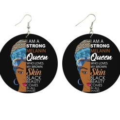 I am a strong melanin Queen - Afrikaanse oorbellen