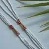3 in 1 Waist Beads / Afrikaanse Heupketting - Obasi - Wit (Traditioneel niet-elastisch koord)