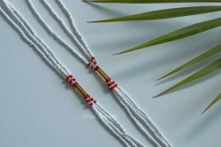 3 in 1 Waist Beads / Afrikaanse Heupketting - Obasi - Wit (Traditioneel niet-elastisch koord)