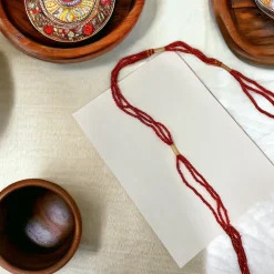 3 in 1 Waist Beads / Afrikaanse Heupketting - ABENI - Rood (elastisch)