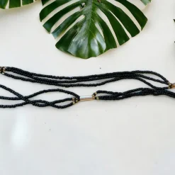 3 in 1 Waist Beads / Afrikaanse Heupketting - IYORE- Zwart (elastisch)