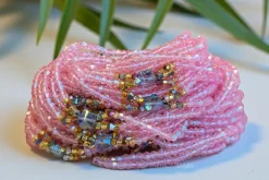 3 in 1 Waist Beads / Afrikaanse Heupketting - Mami - Roze (Traditioneel niet-elastisch koord)