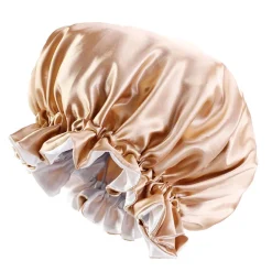 Kaki Satijnen Slaapmuts met randje / Reversible Satin Hair Bonnet / Haar bonnet van Satijn