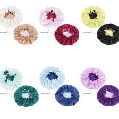Kaki Satijnen Slaapmuts ( Voor Kinderen van 3-7 jaar ) / Kinder Haar Bonnet van Satijn