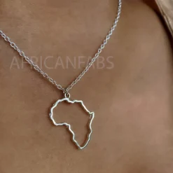 Ketting / halsketting / hanger - Afrikaans continent - Zilver