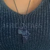 Ketting / halsketting / hanger - Afrikaans continent groot - Zwart