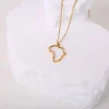 18k Gold plated Afrika ketting / hanger - Vergulde Afrika kaart halsketting Goudkleurig - Afrika continent vorm