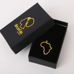 18k Gold plated Afrika ketting / hanger - Vergulde Afrika kaart halsketting Goudkleurig - Afrika continent vorm