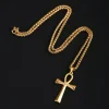 18k Gold plated vergulde Kruis ketting / hanger - Kruis halsketting Goudkleurig