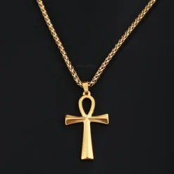 18k Gold plated vergulde Kruis ketting / hanger - Kruis halsketting Goudkleurig