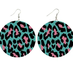 Leopard print groen - Afrikaanse oorbellen