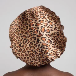 Leopard print Satijnen Slaapmuts / Satin Hair Bonnet / Haar bonnet van Satijn