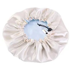Lichtblauwe Satijnen Slaapmuts / Haar bonnet van Satijn / Satin hair bonnet + Satijnen scrunchie