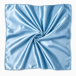 Lichtblauwe Satijnen Vierkante Sjaal / Bandana / Hoofddoek 90 x 90 cm