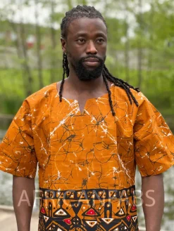 Mosterd / bruin Dashiki Shirt / Dashiki Jurk - Afrikaans shirt - Unisex