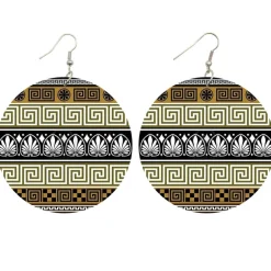 Olijf ancient patterns - Afrikaanse oorbellen