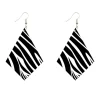 Oorbellen met Afrikaanse print | Ruitvormig - Zebra