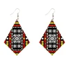 Oorbellen met Afrikaanse print | Ruitvormig - Rood Samakaka