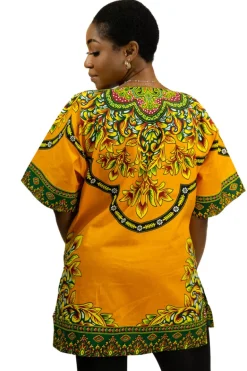 Oranje Dashiki Shirt / Dashiki Jurk - Afrikaans shirt - Unisex