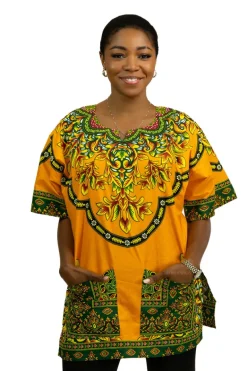 Oranje Dashiki Shirt / Dashiki Jurk - Afrikaans shirt - Unisex