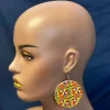 Oranje / Gele kente print Oorbellen - Afrikaanse Kente oorbellen