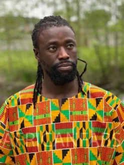 Oranje Kente Dashiki Shirt / Dashiki Jurk - Afrikaans shirt - Unisex