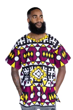 Paarse Samakaka Dashiki Shirt / Dashiki Jurk - Afrikaans shirt - Unisex