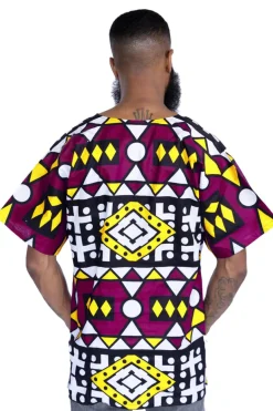 Paarse Samakaka Dashiki Shirt / Dashiki Jurk - Afrikaans shirt - Unisex