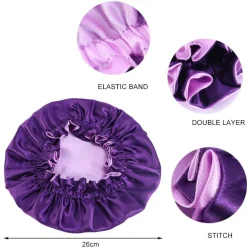 Paarse Satijnen Slaapmuts (Moeder + Dochter / Mommy & Me ) Kinder Haar Bonnet van Satijn