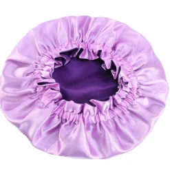 Paarse Satijnen Slaapmuts (Moeder + Dochter / Mommy & Me ) Kinder Haar Bonnet van Satijn