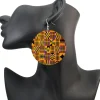 Paars gele kente print - Afrikaanse oorbellen