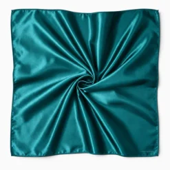 Petrol Satijnen Vierkante Sjaal / Bandana / Hoofddoek 90 x 90 cm