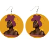Pink headwrap woman - Afrikaanse oorbellen