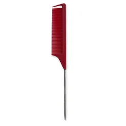 Professionele Pin Tail Comb Scheidingskam - Vlechten Rattenstaart Haarkam - Rood