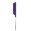Professionele Pin Tail Comb Scheidingskam - Vlechten Rattenstaart Haarkam - Paars