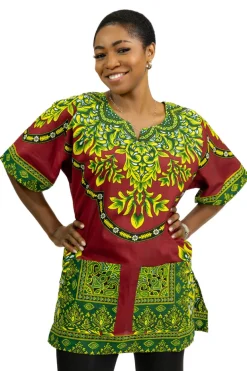 Rode Dashiki Shirt / Dashiki Jurk - Afrikaans shirt - Unisex