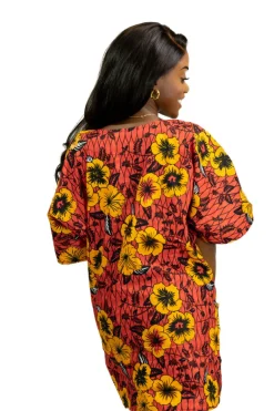 Rode Flowers Dashiki Shirt / Dashiki Jurk - Afrikaans shirt - Unisex