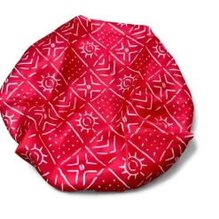 Rode mud / bogolan Satijnen Slaapmuts / Haar bonnet van Satijn / Satin hair bonnet