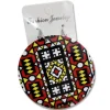 Rode Samakaka print Oorbellen - Afrikaanse Samacaca drop oorbellen