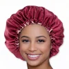 Rode Satijnen Slaapmuts / Haar bonnet van Satijn / Satin hair bonnet