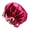 Rode Satijnen Slaapmuts met randje / Reversible Satin Hair Bonnet / Haar bonnet van Satijn