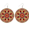 Rood gele flower - Afrikaanse oorbellen