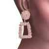 Roségoud grote Chunky Metal Geometric Drop Oorbellen
