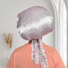 Roze bloem Satijnen slaapmuts met bandjes (kinderen / kindermaat 3-7 jaar) (Kinder Haar Bonnet)