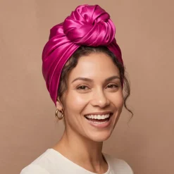 Roze Fuchsia Satijnen Vierkante Sjaal / Bandana / Hoofddoek 90 x 90 cm
