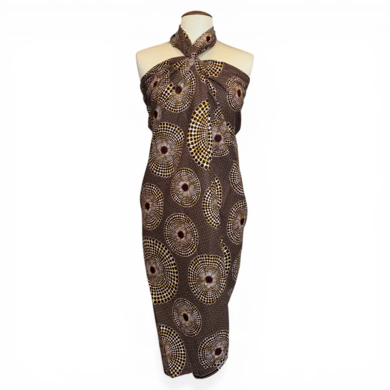 Sarong / pareo / pangi katoen - Strandkleding wikkelrok / omslagdoek / baby wrap - Beige - Water well ring