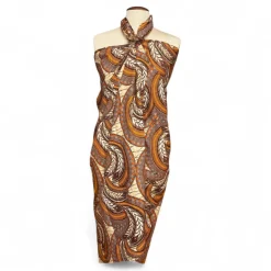 Sarong / pareo / pangi katoen - Strandkleding wikkelrok / omslagdoek / baby wrap - Beige Feather