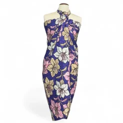 Sarong / pareo / pangi katoen - Strandkleding wikkelrok / omslagdoek / baby wrap - Paarse Flowers